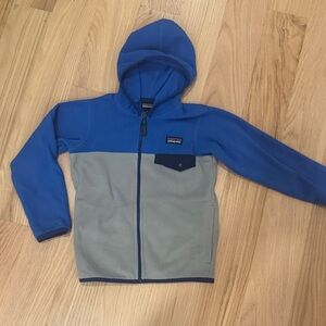 Patagonia | Kids Micro-D Snap Fleece Two-Tone Blue and Gray Hoodie